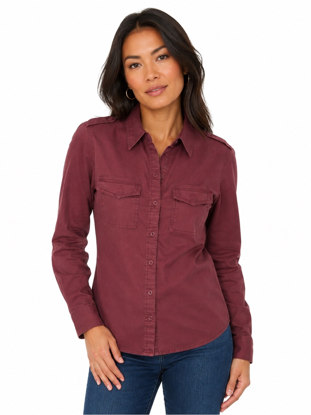 5.11 Tactical Women's Button-Down Shirt in Burgundy